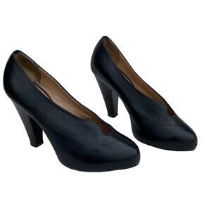 Giuseppe Zanotti Black Leather Cone Heel Pumps 37